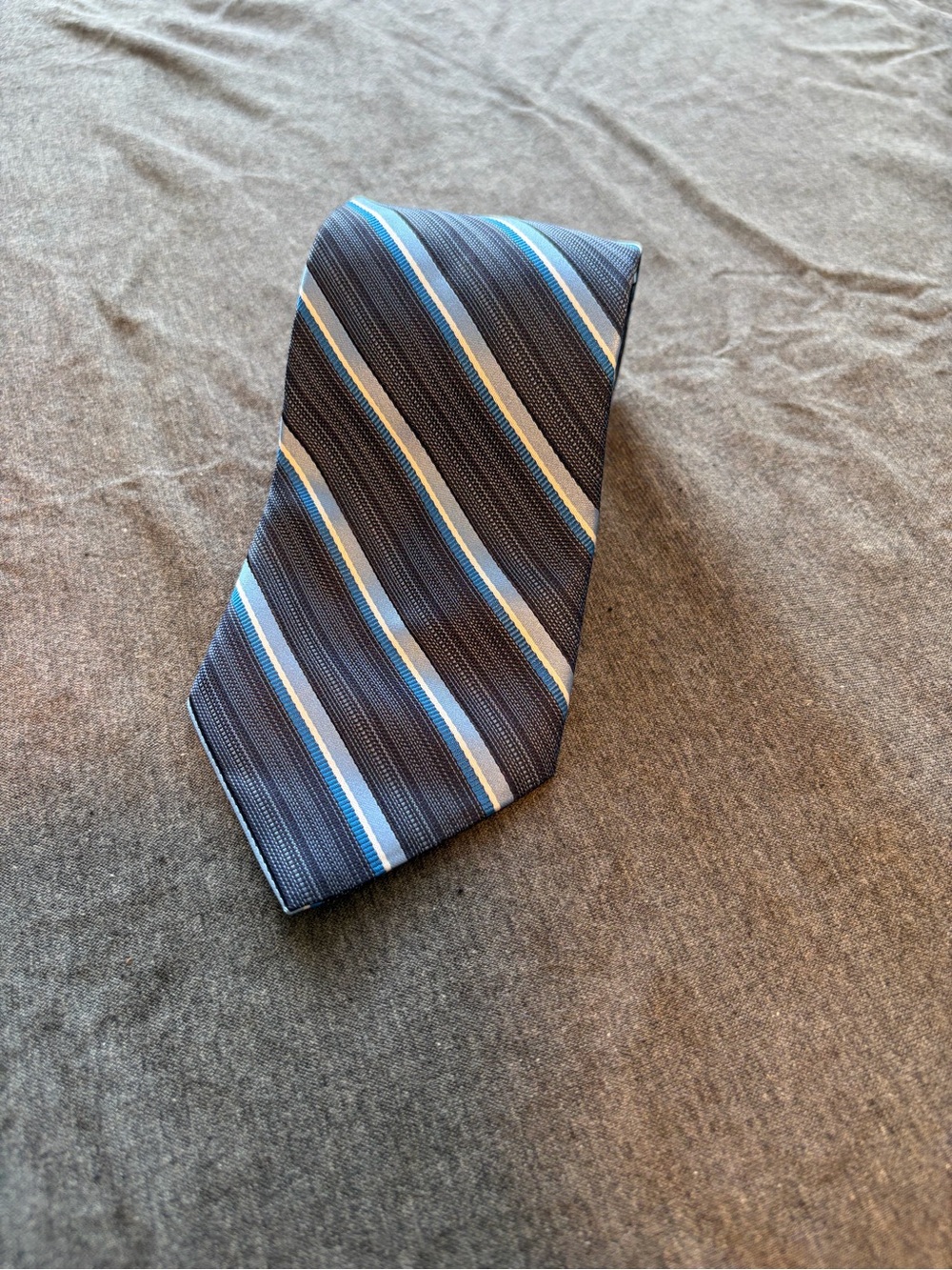 Bespoke Classic Navy Stripe Men's Tie - Shades of Blue